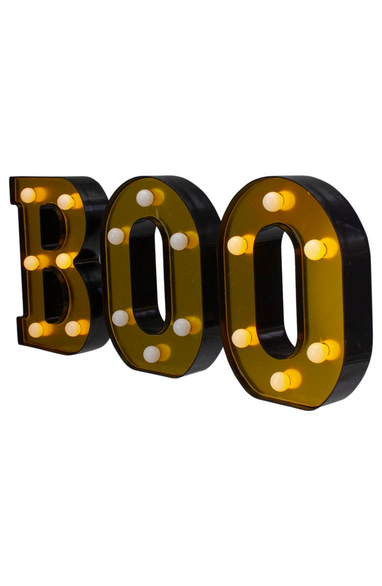 Northlight LED Lighted "BOO" Halloween Marquee Sign - 6.5" - Warm White, Alternate, color, 