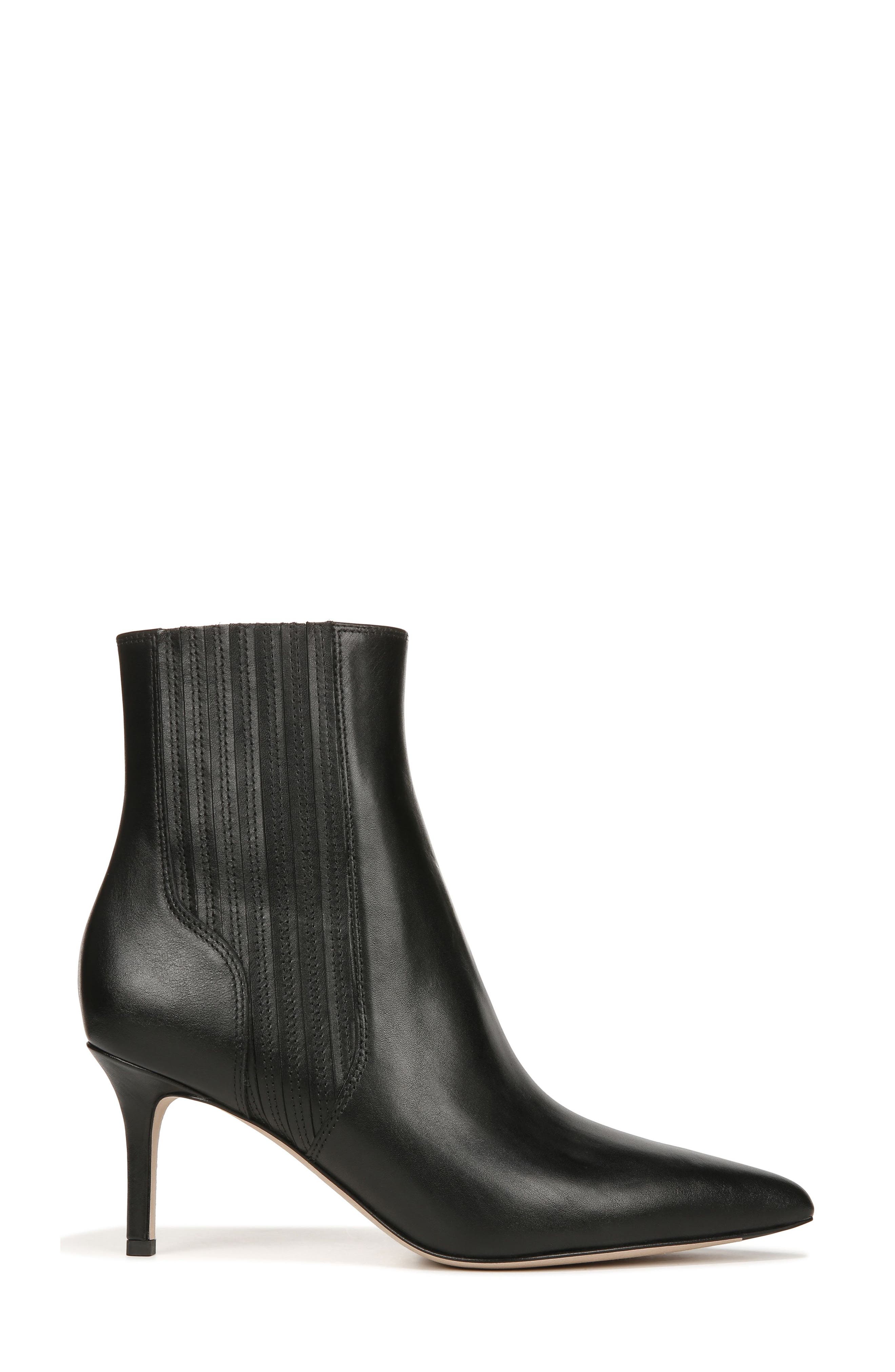 Veronica Beard Lisa 70mm Pointed Toe Bootie, Alternate, color, Black Leather