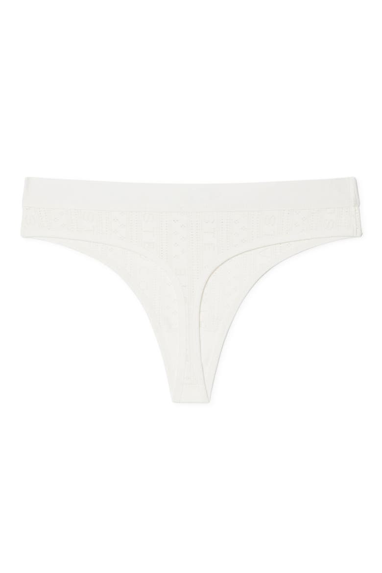 Pointelle Logo Thong, Alternate, color, FARINE