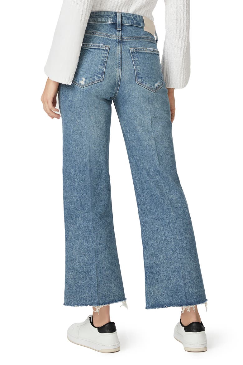 Leenah Raw Hem High Waist Ankle Wide Leg Jeans, Alternate, color, STRYBKDIST