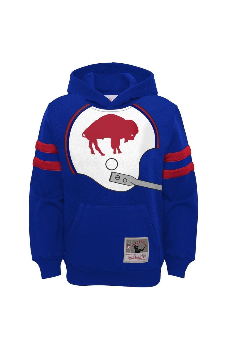 Mitchell & Ness Youth Mitchell & Ness Royal Buffalo Bills Big Face Pullover Hoodie, Alternate, color, 