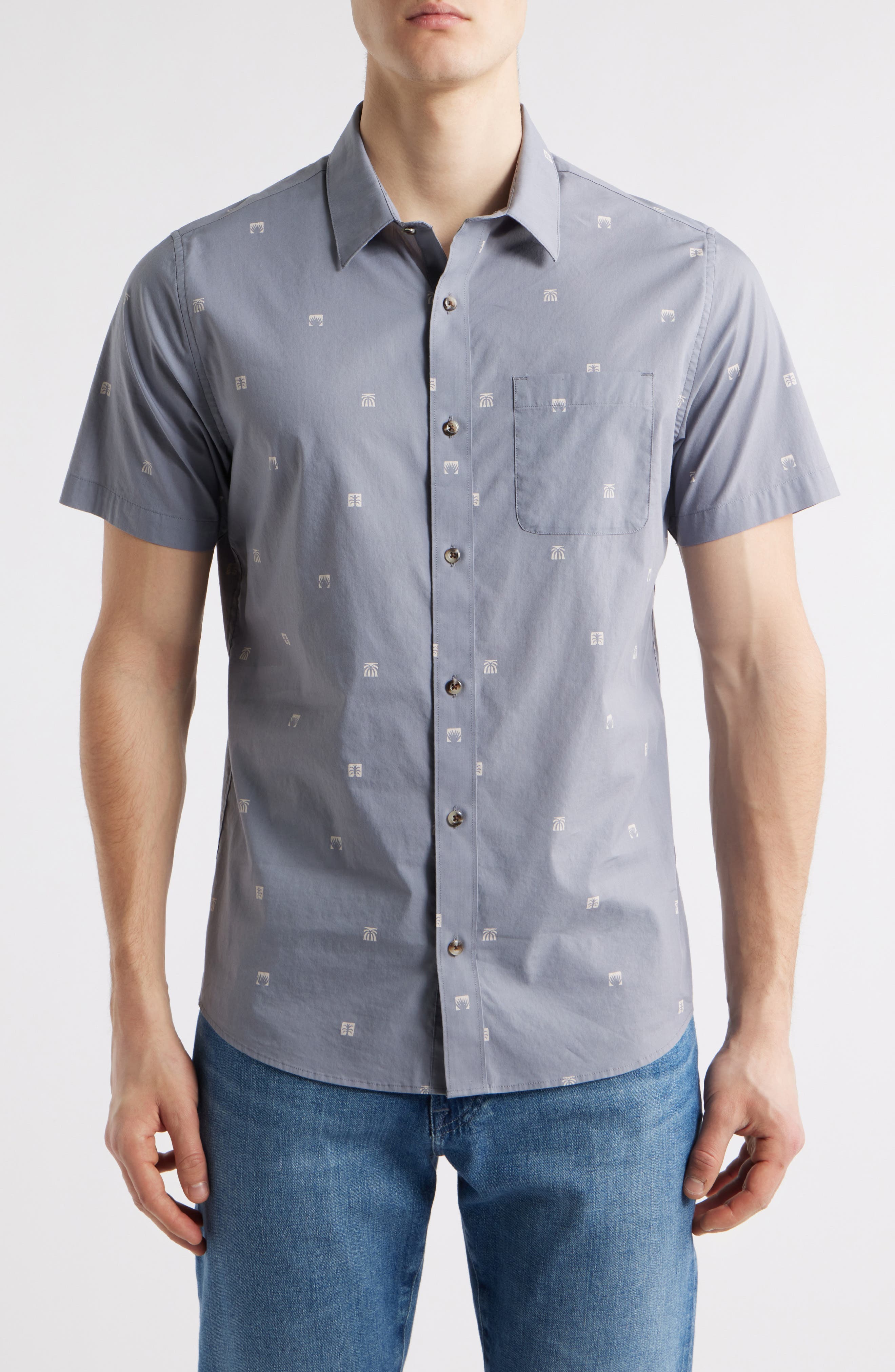 TravisMathew French Rivera Short Sleeve Button-Up Shirt