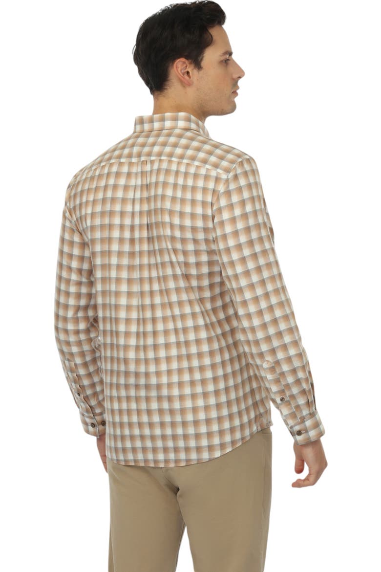 Men's Sawtooth Plaid Button-Down Shirt, Alternate, color, Beige