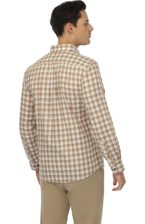 Vustra Sawtooth Plaid Button-down Shirt In Beige