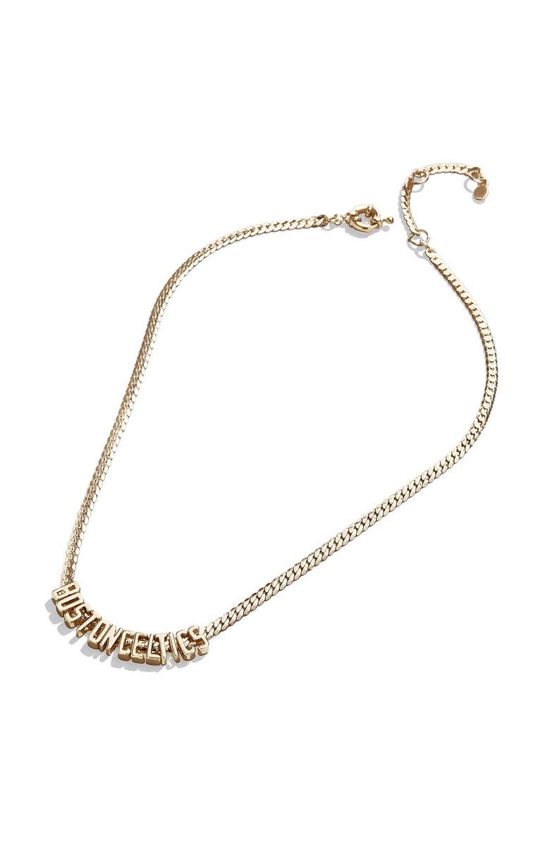 BaubleBar Boston Celtics Team Chain Necklace, Main, color, 