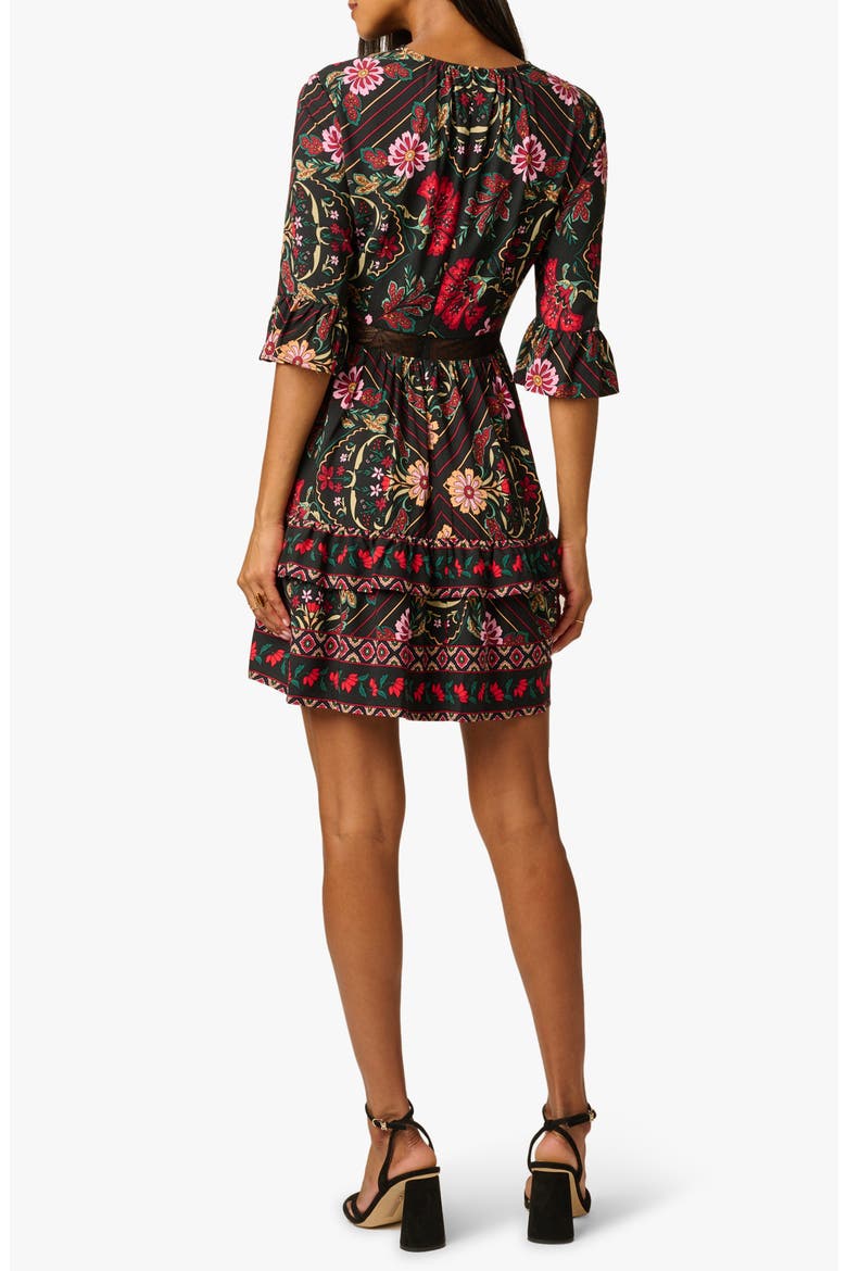 Ruffle Minidress, Alternate, color, BLACK MULTI