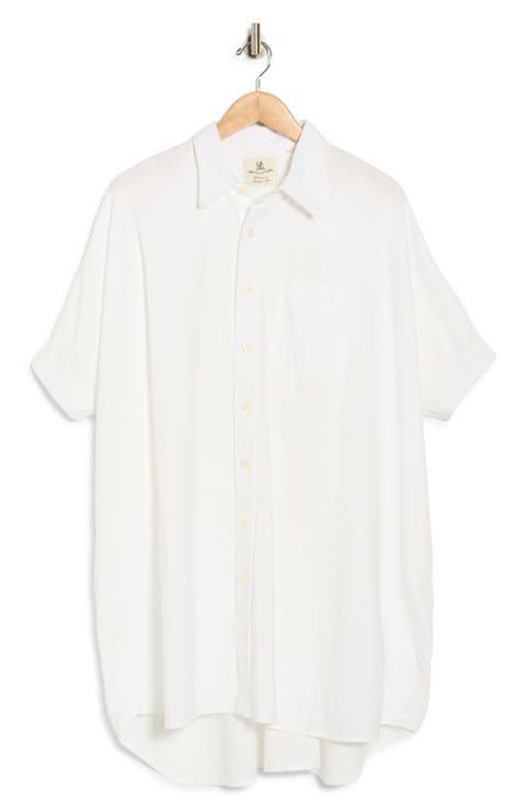 Oversize Cotton & Linen Shirtdress