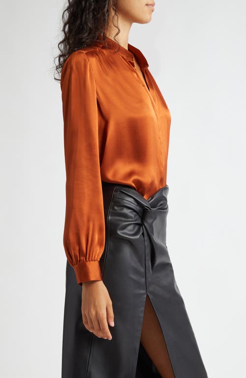 L Agence Bianca Silk Blouse In Rich Ginger