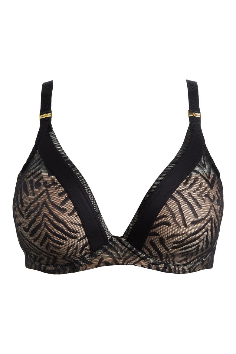 Graphic Allure Underwire Plunge T-Shirt Bra, Main, color, BLACK