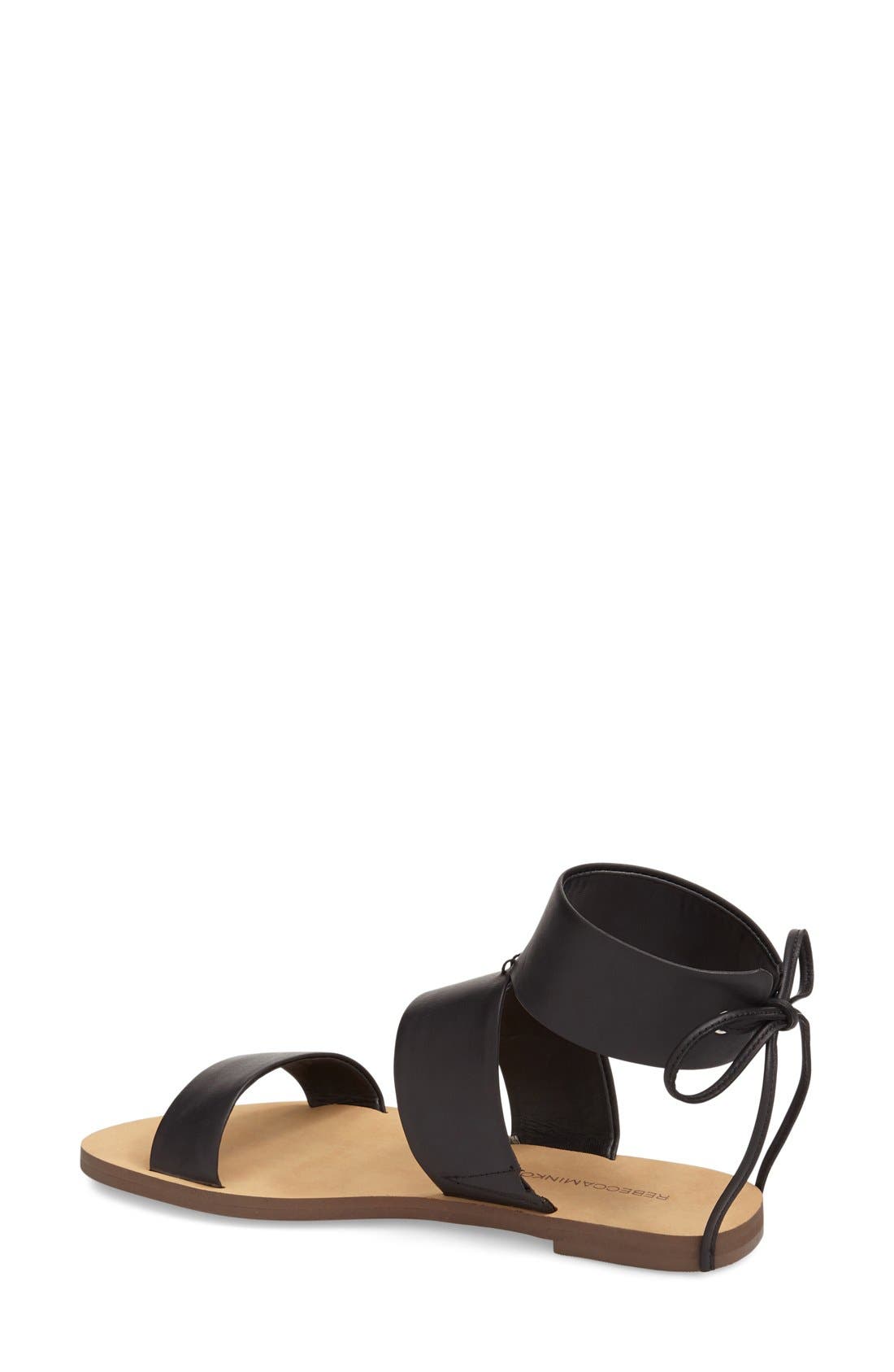 'Emma' Ankle Cuff Sandal, Alternate, color, BLACK VACHETTA