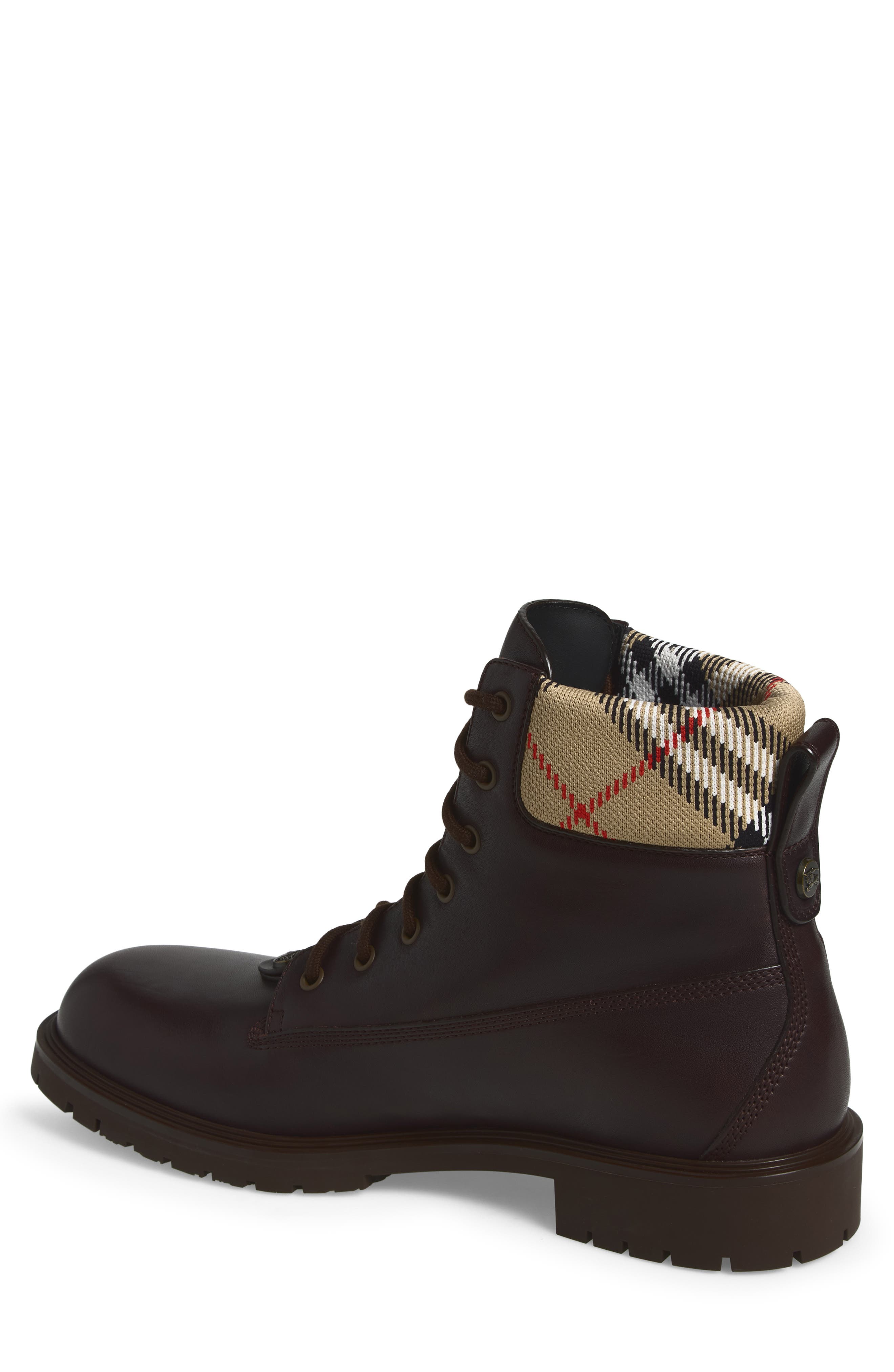 Durham Check Combat Boot, Alternate, color, PEAT BROWN