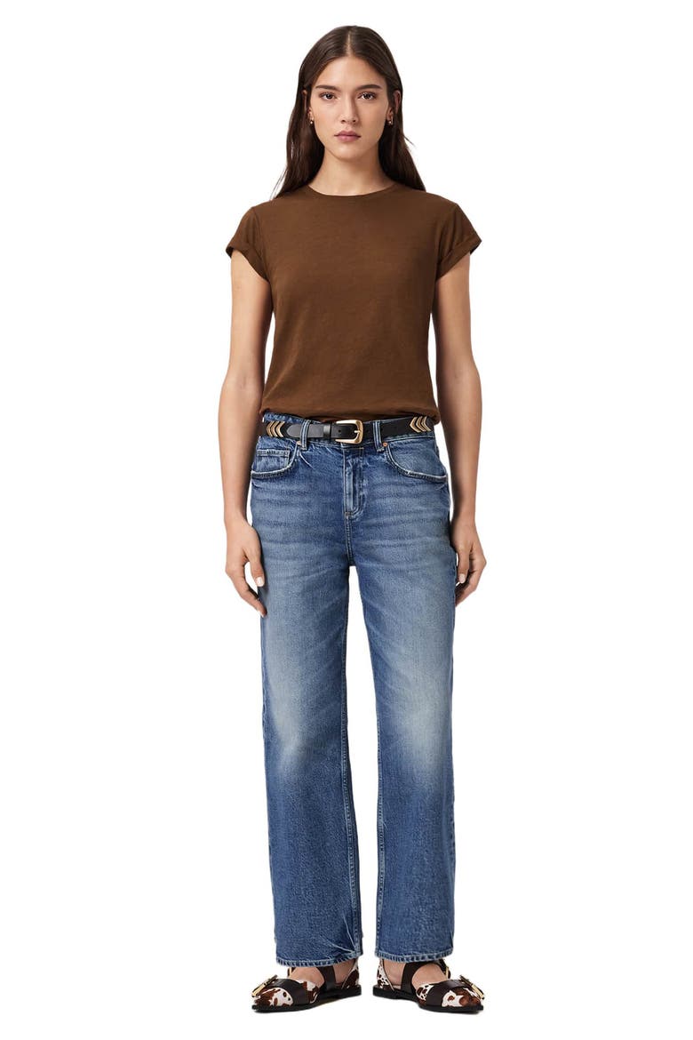 Anna Cotton T-Shirt, Alternate, color, COGNAC BROWN