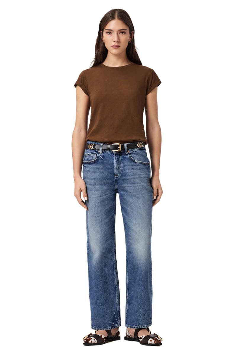 AllSaints Anna Cotton T-Shirt, Alternate, color, Cognac Brown