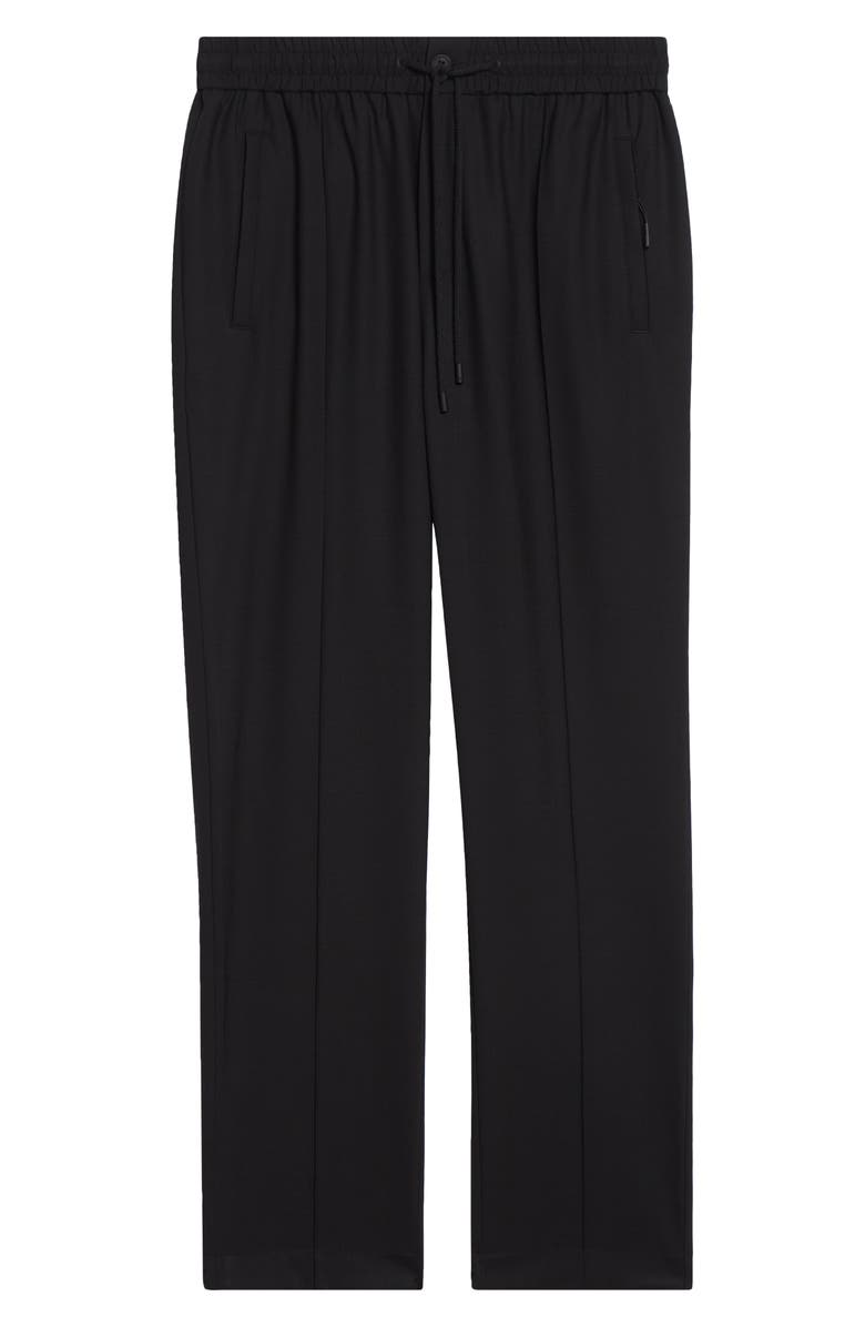 Dolce&Gabbana Drawstring Waist Wool Blend Canvas Pants, Alternate, color, N0000 Nero