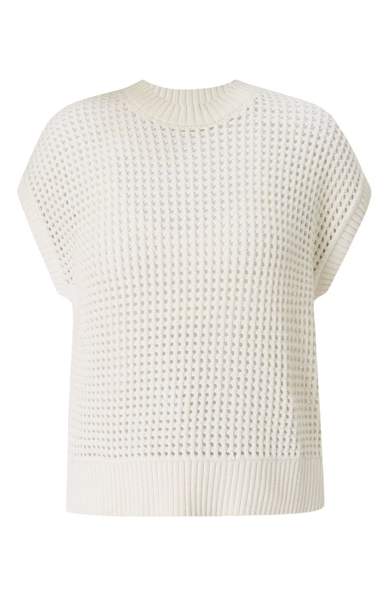 Sweaty Betty Tides High Whipstitch Open Knit Sweater, Alternate, color, Lily White