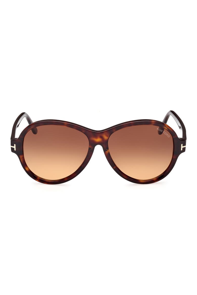 59mm Round Sunglasses, Main, color, DARK HAVANA / GRADIENT BROWN