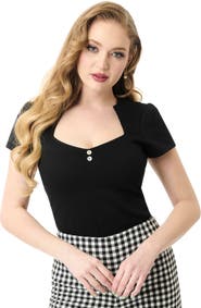 Unique Vintage Pentagon Collar Knit Top