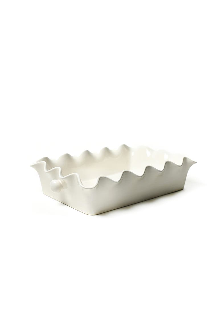 Signature White 14 Ruffle Casserole, Main, color, White