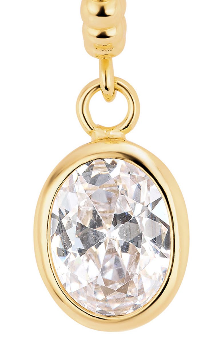 ATHRA LUXE The Beaded Oval Drop Huggie Earrings, Alternate, color, Gold