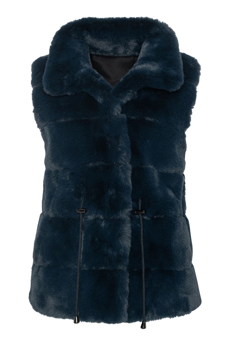 Fur-Free Rex Rabbit (Faux Fur) Vest, Alternate, color, NAVY