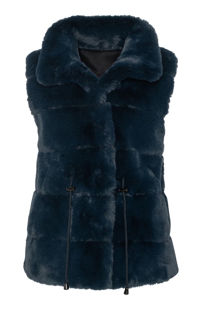 Lyla Grant Fur-Free Rex Rabbit (Faux Fur) Vest, Alternate, color, Navy