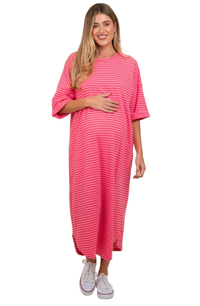 PinkBlush Striped Terry Maxi Dress, Alternate, color, Fuschia