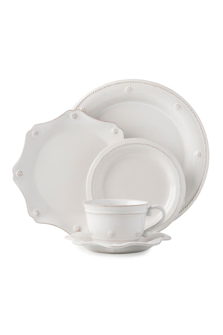 Berry & Thread Whitewash 5-Piece Place Setting with Teacup, Main, color, WHITEWASH