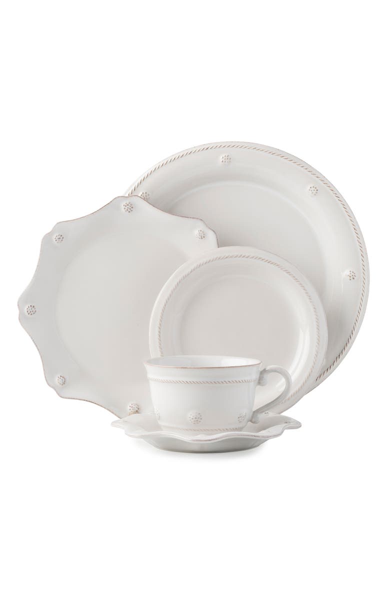 Juliska Berry & Thread Whitewash 5-Piece Place Setting with Teacup, Main, color,