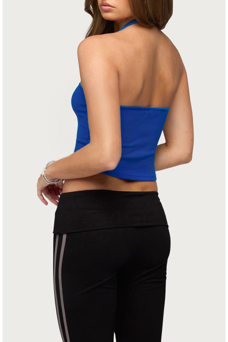Vespera Rib Halter Top, Alternate, color, BLUE
