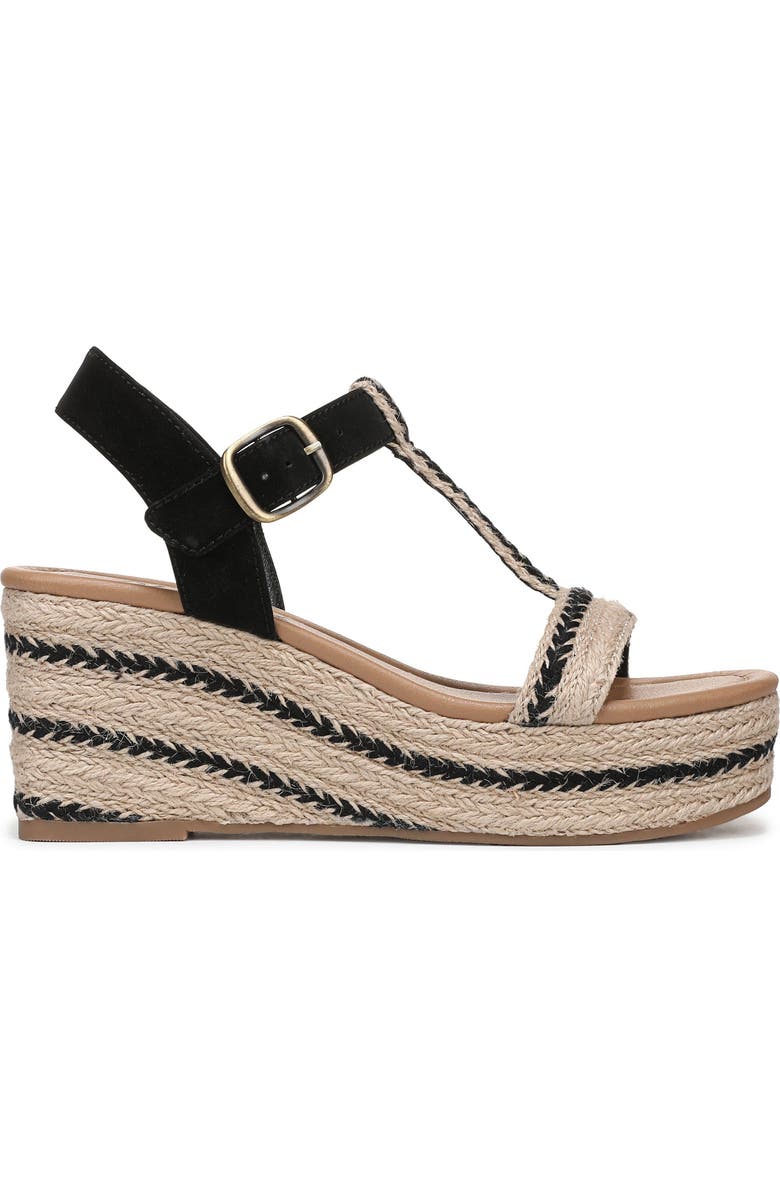 Blowfish Malibu Annika T-Strap Espadrille Wedge Sandal, Alternate, color, Natural Black Jute/ Nubuck