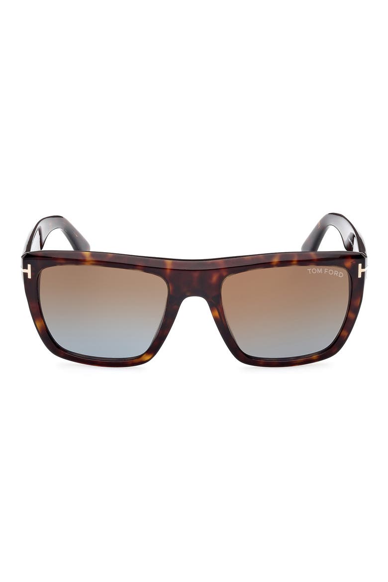 Alberto 55mm Gradient Square Sunglasses, Main, color, DARK HAVANA / GRADIENT BROWN