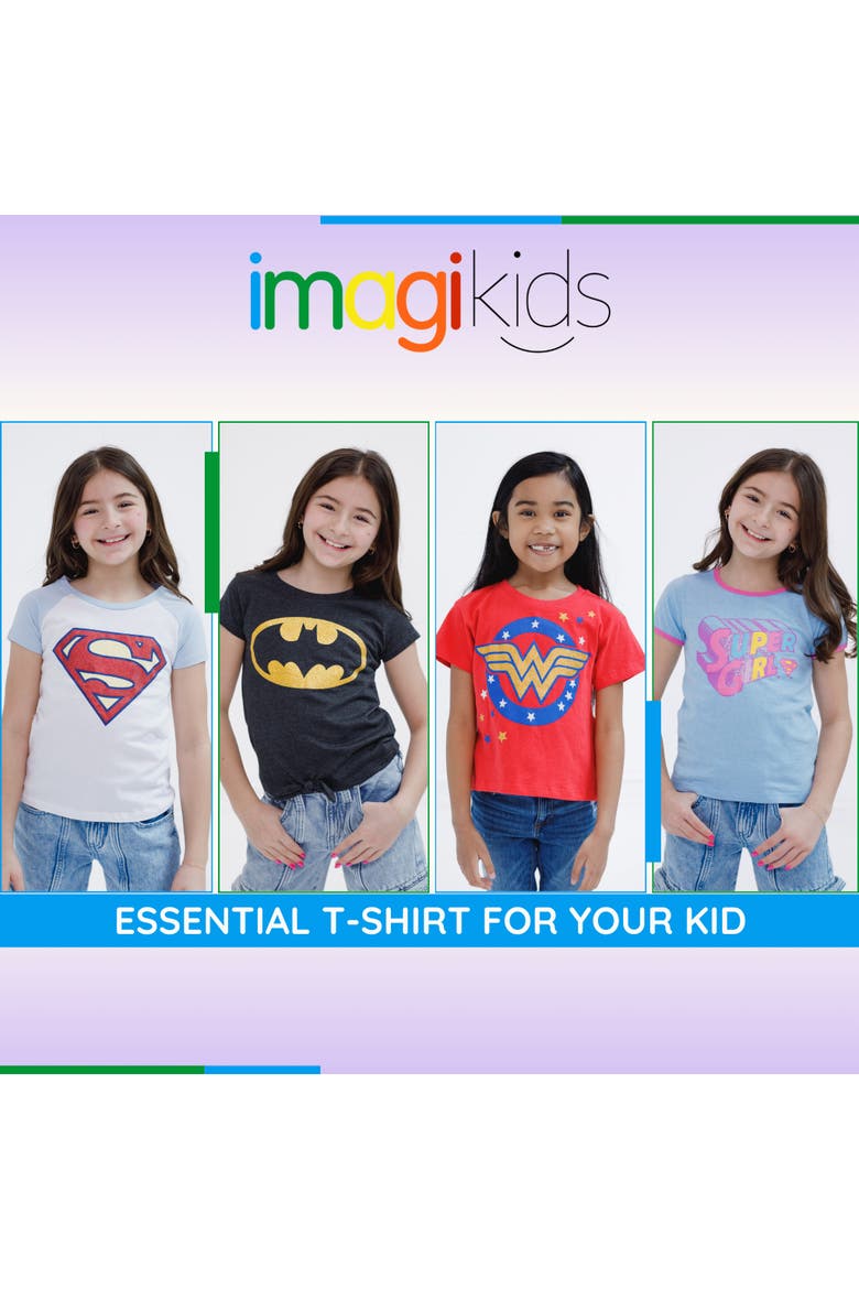 Justice League Glitter Graphic T-Shirt, Alternate, color, Wonder Woman Red