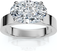 Bliss Diamond Certified 2Ct Oval East West Cigar Band Solitaire Engagement Ring Lab Grown