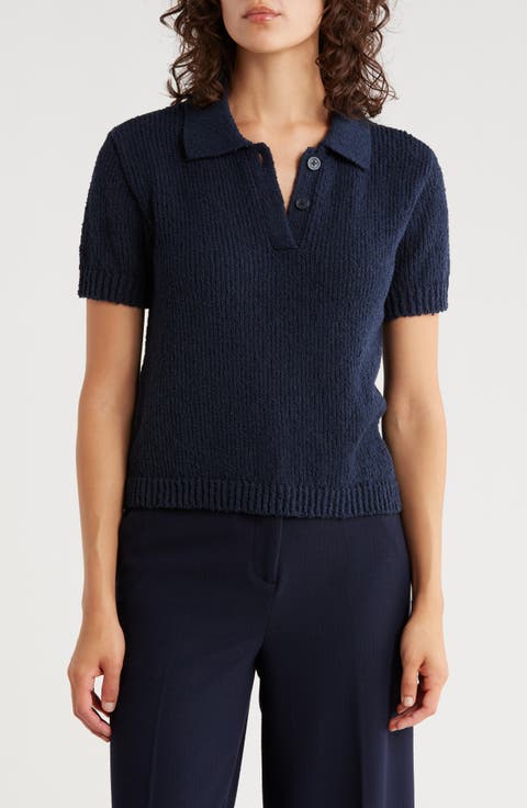 Open Stitch Cotton Blend Polo