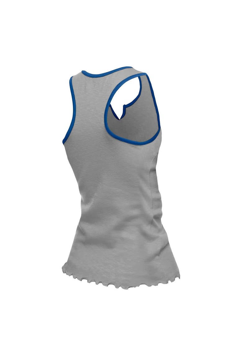 Women's New Era  Silver Detroit Lions Lettuce Hem Notch Neck Tri-Blend Tank Top, Alternate, color, Silver