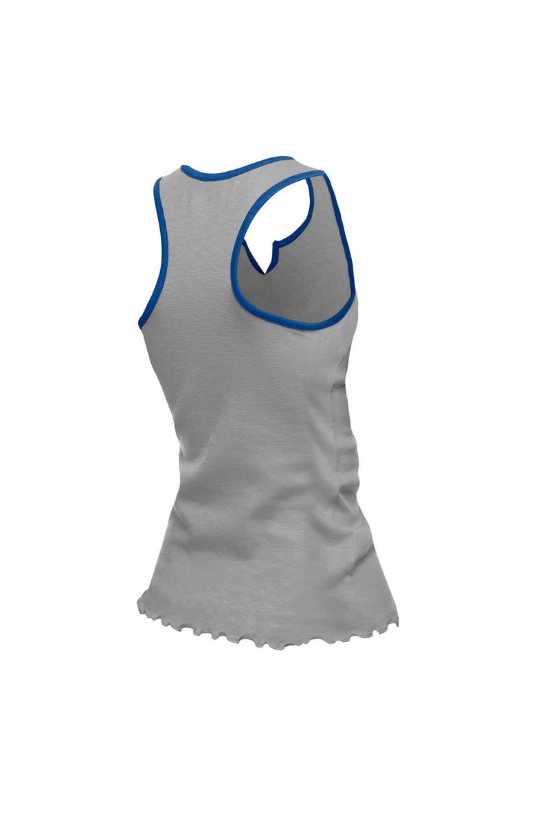 New Era Women's New Era  Silver Detroit Lions Lettuce Hem Notch Neck Tri-Blend Tank Top, Alternate, color, Silver