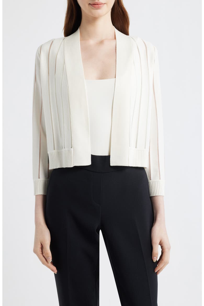 Sheer Stripe Shrug, Main, color, WHITE DOVE