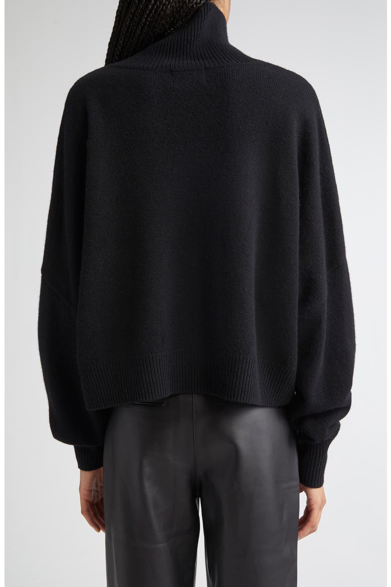 Luke Stand Collar Wool & Cashmere Sweater, Alternate, color, BLACK