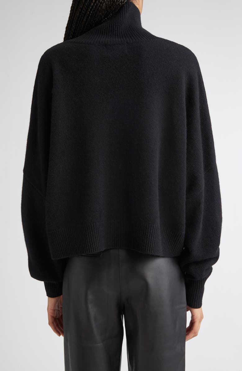 LOULOU DE SAISON Luke Stand Collar Wool & Cashmere Sweater, Alternate, color, Black