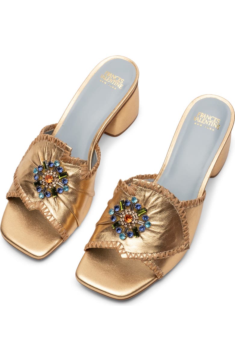 Frances Valentine Isa Faux Leather Slide Sandal, Alternate, color, Platino
