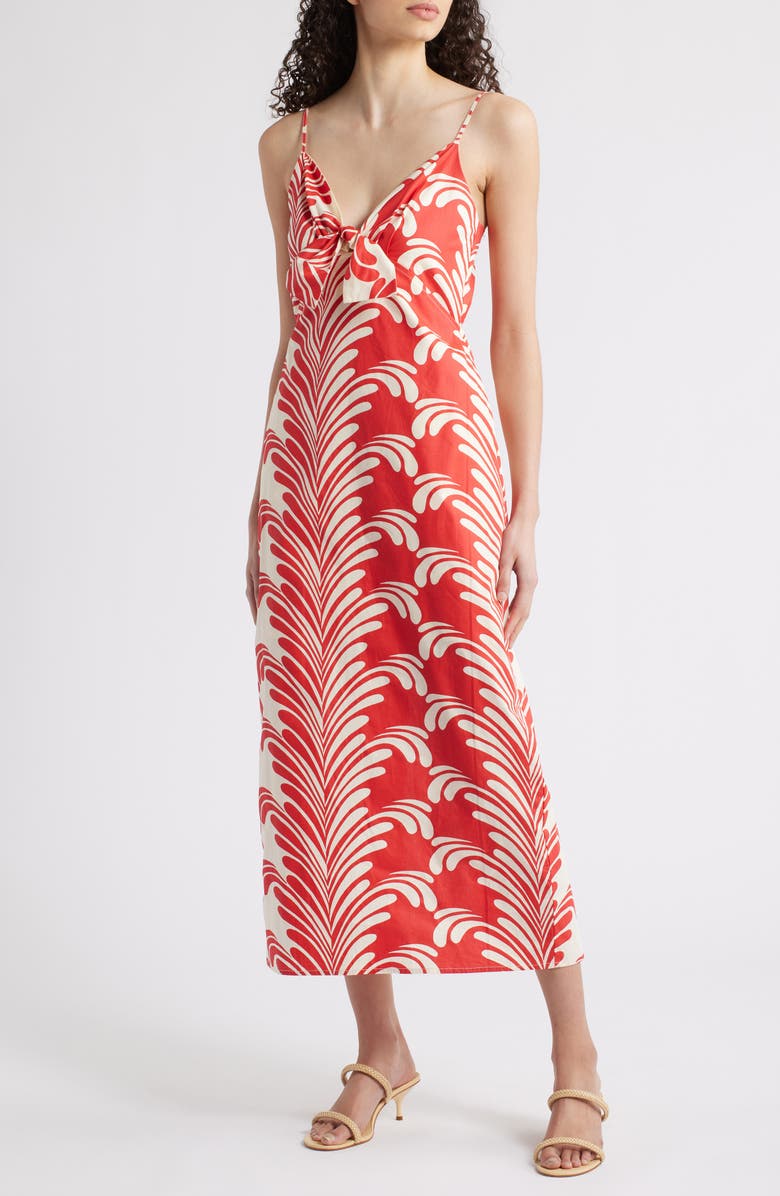 CIEBON Zya Print Sleeveless Maxi Dress, Main, color, Red