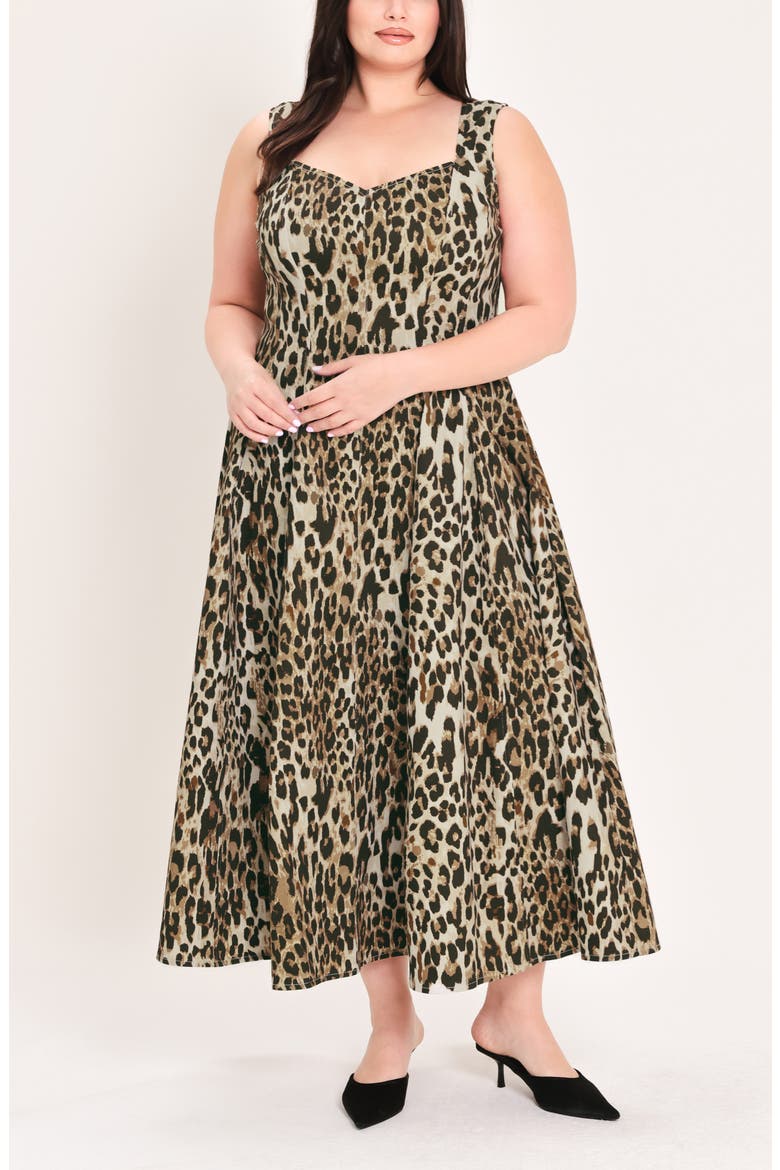 Leopard Midi Dress, Alternate, color, LEOPARD