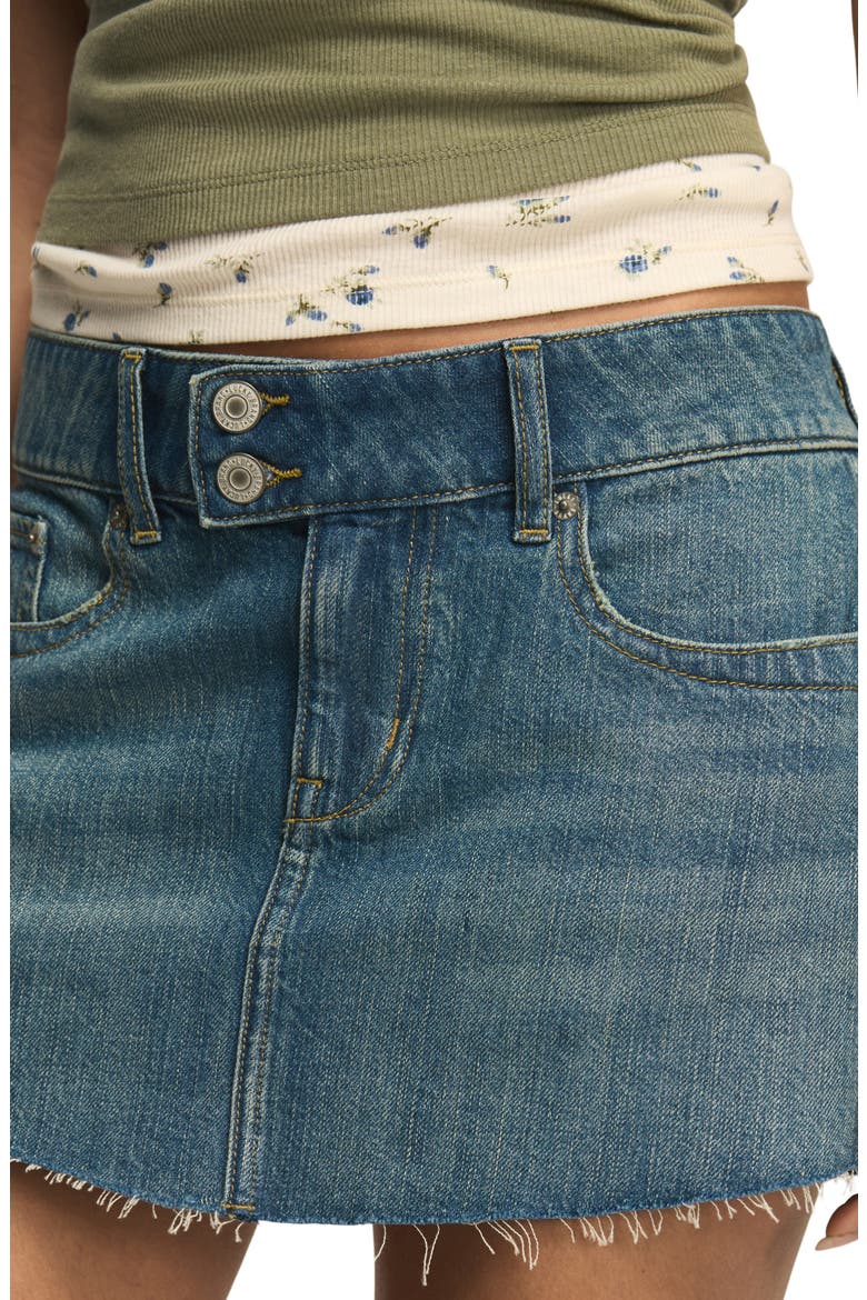 Micro Denim Miniskirt, Alternate, color, HOT TO GO WASH