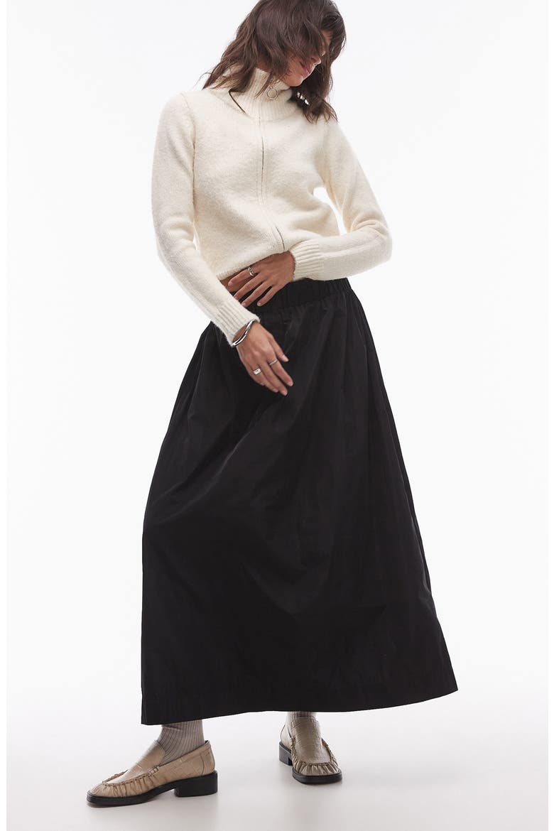 Techy Maxi Skirt, Alternate, color, BLACK