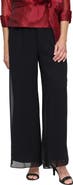 Alex Evenings Wide Leg Chiffon Palazzo Pants