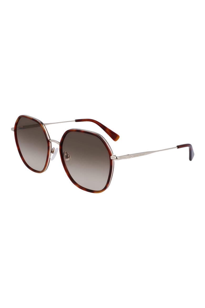Roseau 58mm Gradient Rectangular Sunglasses, Alternate, color, GOLD/HAVANA