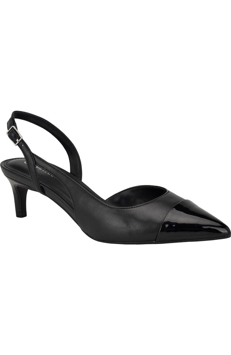 Calvin Klein Slingback Kitten Heel Pump, Main, color, Black