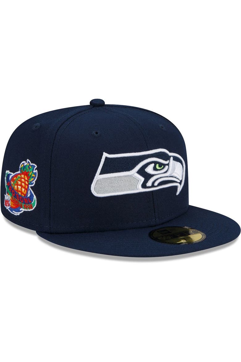 Men's New Era College Navy Seattle Seahawks Patch Up 1988 Pro Bowl 59FIFTY Fitted Hat, Alternate, color, Navy