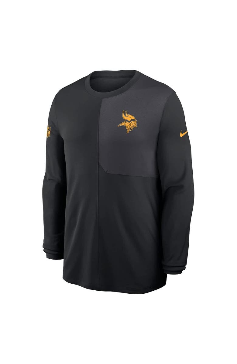Nike Men
s Nike Black Minnesota Vikings Sideline Coach UV Performance Long Sleeve T-Shirt, Alternate, color, Black