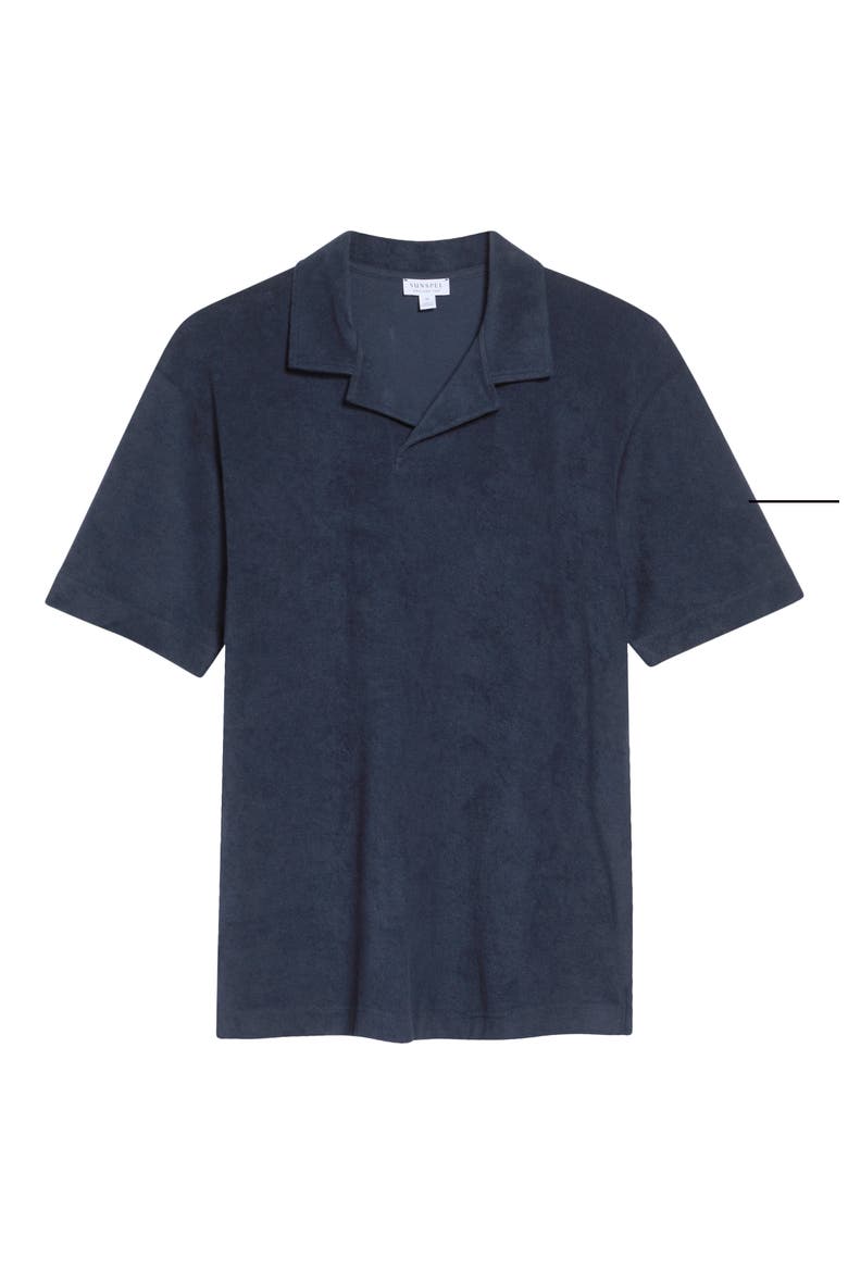 Cotton Terry Cloth Polo, Alternate, color, NAVY